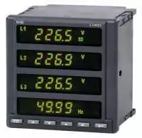 LUMEL, 3 PHASE POWER NETWORK ANALYZER, I/P: 3x57.7/100V, 3 RELAY O/P, 1 ANALOG O/P, PULSE IN/OUT, RS485 INTERFACE, SUPPLY VOLTAGE: 85-253V AC/90-300V DC, IP 40, N100 11000M0