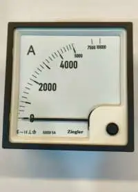 ZIEGLER, AMMETER, 5000/5A, x2, 96x96mm, 90DEG, CLASS 1.5, IP52, EQ96