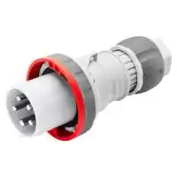 GEWISS, STRAIGHT PLUG, 63A, RED COLOR, 3P+N+E, IP DEGREE: IP66/IP67/IP68/IP69, RATED VOLTAGE: 346 - 415V, GW61053H