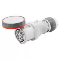 GEWISS, STRAIGHT CONNECTOR, 63A, COLOR RED, 3P+N+E, IP DEGREE: IP66/IP67/IP68/IP69, RATED VOLTAGE: 346-415V, GW63053H