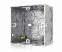 ALFANAR GI Metal Switch Back Box 3x3 70x70x47mm with 1.1mm thickness and Brass Earth and Adjustable Lugs 30-360707G