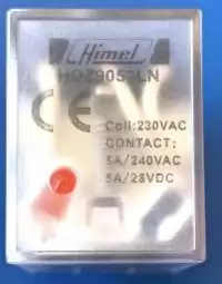 HIMEL PLUG IN RELAY 11PIN 230VAC 5A 3C/O WITH LED HDZ9053LNR