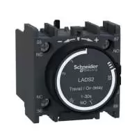 SCHNEIDER ELECTRIC, TIME DELAY AUXILIARY CONTACT BLOCK, TeSys Deca, CONTACT 1NO+1NC, ON DELAY, 1-30s, 690V AC, IP 20, LADS2