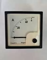 ZIEGLER, DC, ANALOG AMMETER, 50A/75mV, CL 1.5, 90 DEG, 72x72mm, PQ72