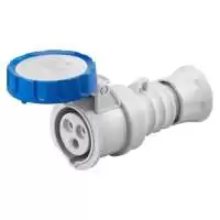 GEWISS, STRAIGHT CONNECTOR, 16A, COLOR: BLUE, 2P+E, IP DEGREE: IP66/IP67/IP68/IP69, RATED VOLTAGE: 200-250V, GW62026H