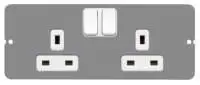 MK Floor Box Accessory -  PLATE 2G 13A SWITCH SOCKET OUTLET - CXP10730