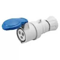 GEWISS, STRAIGHT CONNECTOR, 32A, COLOR BLUE, 2P+E, IP DEGREE: IP44/IP54, RATED VOLTAGE: 200-250V, GW62015H
