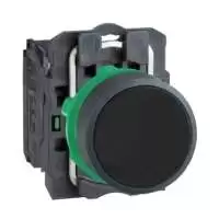 SCHNEIDER ELECTRIC, PUSH BUTTON, BLACK, 22mm, SPRING RETURN, 1NO, IP66, XB5AA21