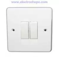 Tenby - Switch 2 Gang 1 Way White 10A 250V 738021  7721