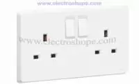 Tenby - Socket 2 Gang Switched Socket White 13A 250V 738028  7028