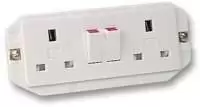 Ega Floor Box - 13A DOUBLE SOCKET 13A 2G PANEL MOUNTED SSO 2532WHI