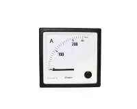 ZIEGLER ANALOGUE MOVING COIL DC AMMETER, 72x72mm, I/P:0-75mV ,250A/75mV, Scale:0-250A, Class1.5, 90D