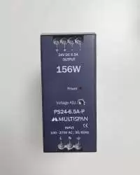 MULTISPAN, POWER SUPPLY, DIN RAIL MOUNT, 156W, VOLTAGE I/P: 100-270V AC, 50/60Hz, VOLTAGE O/P: 24V DC, 6.5A, PS24-6.5A-P, PS24-6.5A-P-00