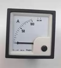 ZIEGLER, AMMETER AC, 72x72 mm, 100/1A x2, CL 1, 90 Deg, EQ 72