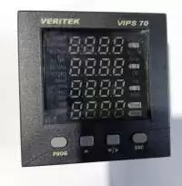 VERITEK, POWER ANALYZER, LED DISPLAY, CLASS 0.5, 90-270V AC/DC, 50/60 Hz, WITH RS485, RELAY O/P, 3Phase-4 wire, VIPS 70