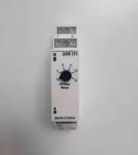 MULTISPAN, UNDER VOLTAGE RELAY, 1 PHASE 2 WIRE, VOLTAGE I/P: 230V AC, 50/60 Hz, TIME RANGE: 5-15 MINS, 1 CHANGE OVER CONTACT, TRIP LEVEL: 75 PERCENT of 230V, UVR 171-02
