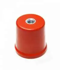 PEX, CONICAL INSULATOR, M6, HEIGHT: 40mm, MAJOR DIAMETER D: 30mm, MINOR DIAMTER d: 24mm, DMC, RED, MS INSERT, PC-63040