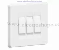 Tenby - Switch 3 Gang 1 Way White 10A 250V 738031  7731