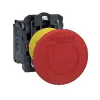 SCHNEIDER ELECTRIC, EMERGENCY PUSH BUTTON, RED, 1NC, 22 mm, TURN TO RELEASE, IP66, XB5AS8442
