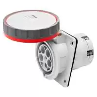 GEWISS, FLUSH-MOUNTING SOCKET-OUTLET, 63A, COLOR RED, 3P+N+E, IP DEGREE: IP66/IP67, RATED VOLTAGE: 346-415V, GW63254H