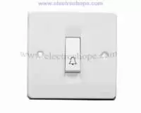 Tenby - Switch 1 Gang 1 Way BELL Push White 10A 250V 738010  7710