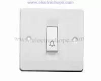 Tenby - Switch 1 Gang 1 Way BELL Push White 10A 250V 738010  7710