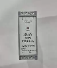 MULTISPAN, POWER SUPPLY, DIN RAIL MOUNT, 36W, VOLTAGE I/P: 100-270V AC, 50/60Hz, VOLTAGE O/P: 24V DC, 1.5A, PS24-1.5A, PS24-1.5A-00