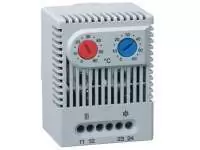 STEGO, DUAL THERMOSTAT, ZR 011, DIN RAIL MOUNT, ONE NC CONTACT -10 TO 50 DegC, ONE NO CONTACT 20 TO 80 DegC, 250V/120V AC, IP 20, 01175.0-00