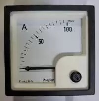 ZIEGLER, DC, ANALOG AMMETER, 100A/75mV, CL 1.5, 90 DEG, 72x72mm, PQ72