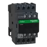 SCHNEIDER ELECTRIC, CONTACTOR, TeSys Deca, 4P, POLE CONTACT 4NO, 25A, AUXILIARY CONTACT 1NO+1NC, COIL VOLTAGE 220V AC, 50/60 Hz, LC1DT25M7